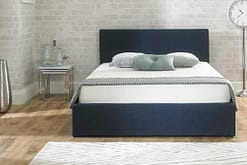 Lucca Fabric Ottoman Bed Chambray Blue