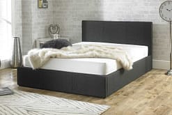 Lucca Fabric Ottoman Bed Charcoal