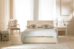 Visage Faux Leather Ottoman Bed Ivory