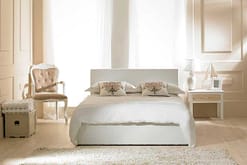 Visage Faux Leather Ottoman Bed White